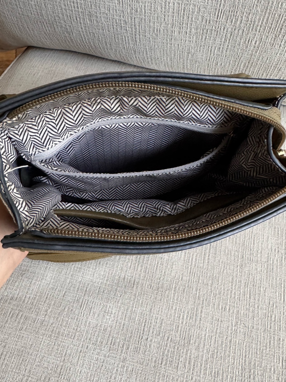 Olive Green Faux Leather Mini Backpack Crossbody Bag - Picture 7 of 9